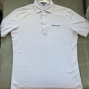 Peter Millar - Crown Crafted - Taylormade Men's Lavender/light Blue Striped Polo